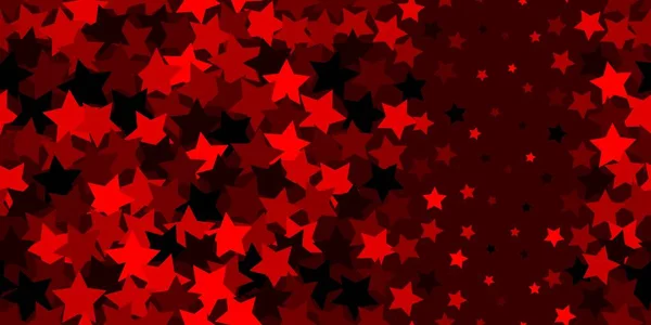Brilhantes vermelhos, poeira estelar luminosa abstrata sobre um fundo escuro — Vetor de Stock