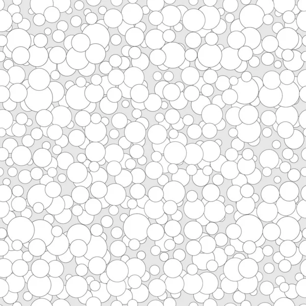 Fondo sin costuras con burbujas de garabato de contorno blanco sobre fondo gris — Vector de stock