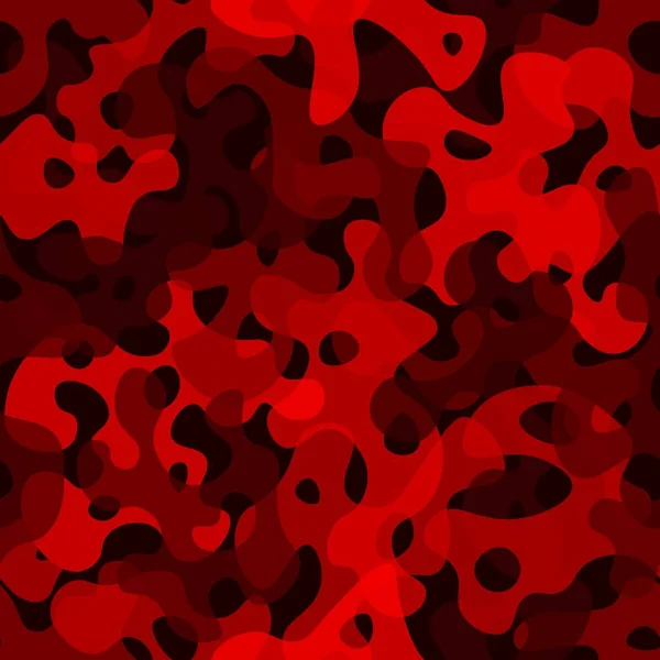 Illustrazione vettoriale texture stampa rosso brillante Camo. Modello astratto senza soluzione di continuità — Vettoriale Stock