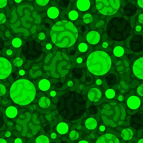 Patrón sin costura de fondo redondo geométrico adornado verde — Vector de stock