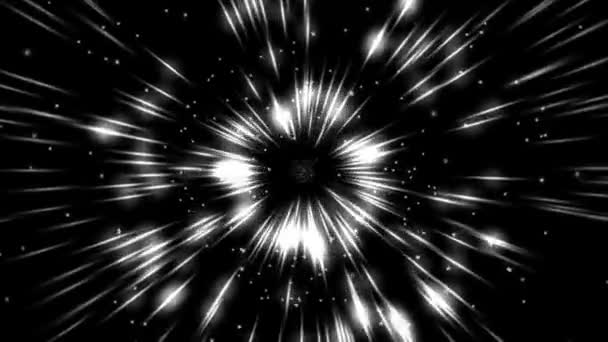Absztrakt görbületi vagy hipertér mozgás fehér csillag nyomvonal — Stock videók