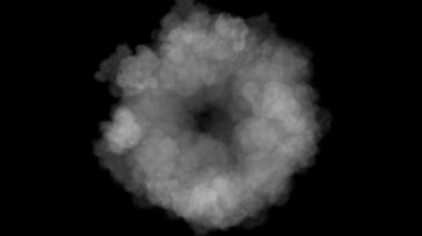 Parçacık dumanı girdap bulutları. Soyut duman halkası tüneli. Alfa kanal maskesi