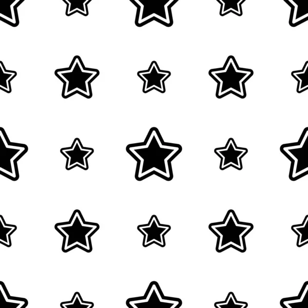 Αφηρημένο μοτίβο χωρίς ραφή με αστέρια σε λευκό φόντο. Εικονογράφηση διανύσματος — Διανυσματικό Αρχείο