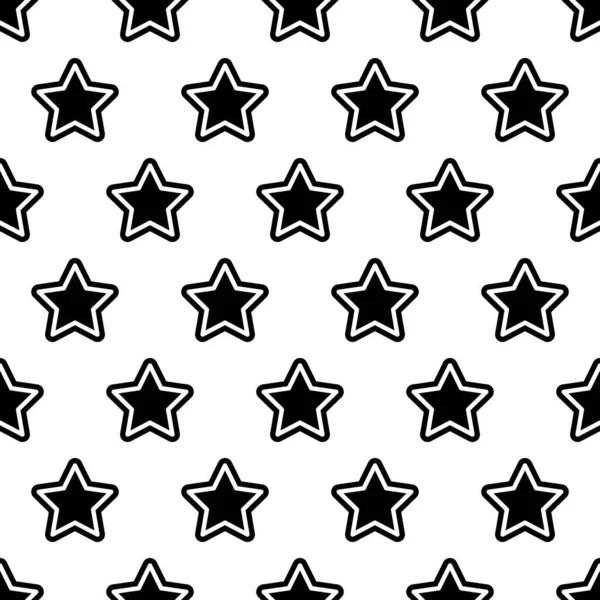 Modèle abstrait sans couture avec des étoiles sur un fond blanc. Illustration vectorielle — Image vectorielle