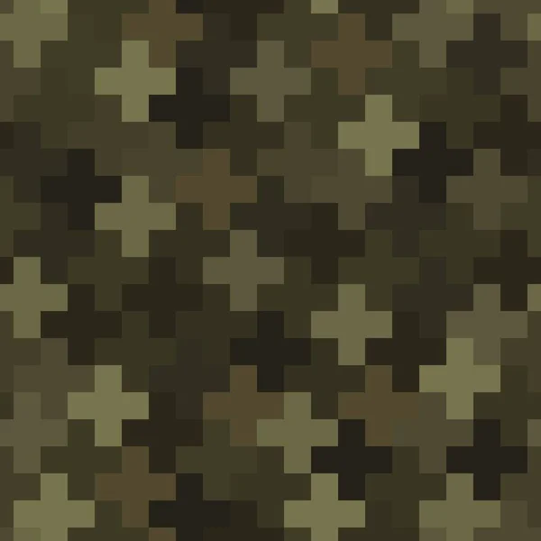 Cross pavement ornement motif sans couture. Camouflage mosaïques papier peint — Image vectorielle