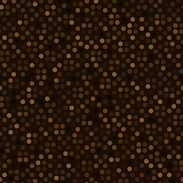 Abstraktes nahtloses Muster mit braun gefärbten chaotischen Kreisen auf dunklem Grund — Stockvektor