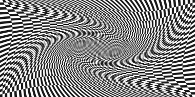 Siyah beyaz satranç tahtası ile soyut arkaplan fütüristik dalga sanatı