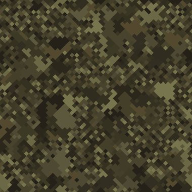 Ordu tekstil baskısı için kusursuz dijital orman pikseli kamuflaj dokusu vektörü