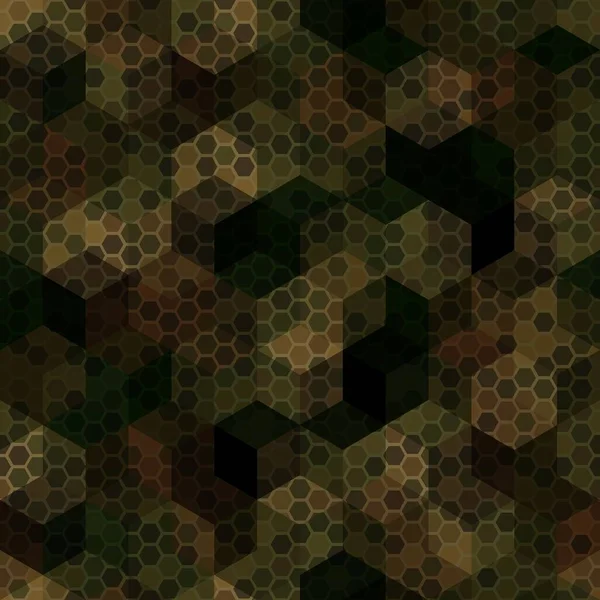 Textura militar camuflaje patrón sin costuras. Ilustración abstracta vector ejército — Vector de stock