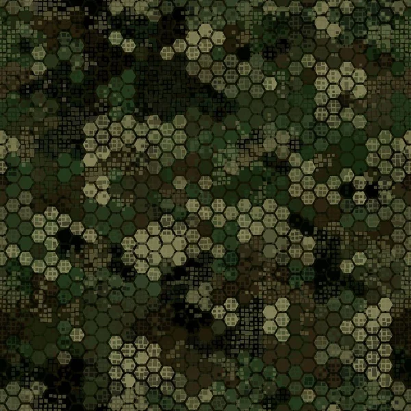 Textura padrão sem costura camuflagem militar. ilustração vetor exército abstrato — Vetor de Stock