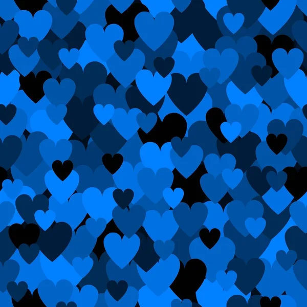 Армейский синий рисунок сердца. Векторная текстура камуфляжа на День Святого Валентина — стоковый вектор