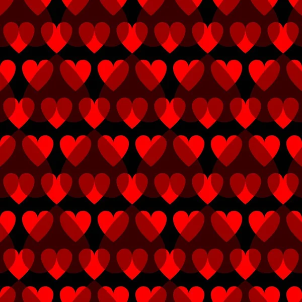 Mozaik kırmızı kalp deseni. Sevgililer Günü için dekoratif Vektör dokusu — Stok Vektör