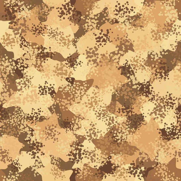Stampa grafica Camo senza soluzione di continuità nel deserto. Autunno Camouflage modello senza soluzione di continuità — Vettoriale Stock