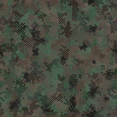 Ordu tekstil baskısı için kusursuz dijital orman pikseli kamuflaj dokusu vektörü