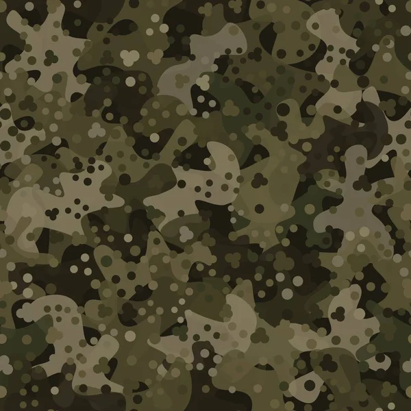 Kamouflage sömlös mönster bakgrund maskering camo upprepa tryck — Stock vektor