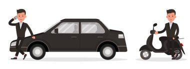 İş adamları karakter vektör tasarımı. Çeşitli eylem ve çalışmalarda sunum. No 39