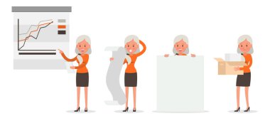 4 numaralı iş kadını karakter vektör tasarımı