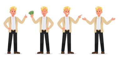 3 numaralı karakter vektör tasarımında çalışan işadamı