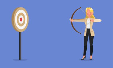 8 numaralı karakter vektör tasarımında çalışan iş kadını