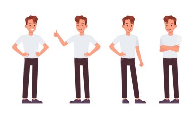 Erkek karakter vektör tasarımı. 5 numara.