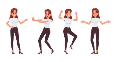 Kadın karakter vektör tasarımı. 3 numara.