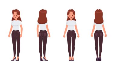 Kadın karakter vektör tasarımı. 