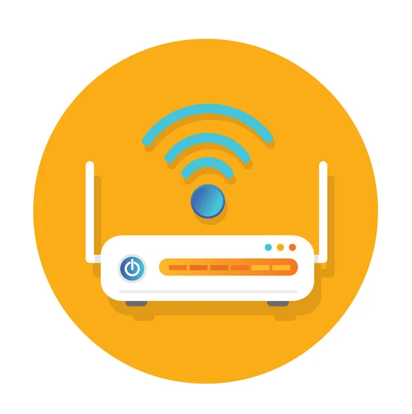 Wifi Router Lapos Ikon Design — Stock Vector