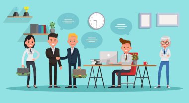 25 numaralı ofis vektör tasarımı için çalışan iş adamları