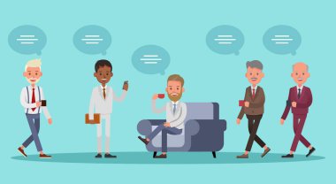 49 numaralı ofis vektör karakter tasarımında çalışan iş adamları