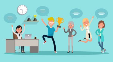 57 numaralı ofis vektör karakter tasarımında çalışan iş adamları