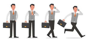 2 numaralı karakter vektör tasarımında çalışan işadamı