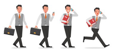 10 numaralı karakter vektör tasarımında çalışan işadamı