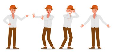 21 numaralı karakter vektör tasarımında çalışan işadamı