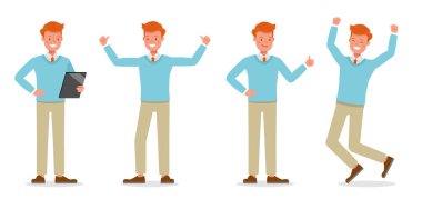 42 numaralı karakter vektör tasarımında çalışan işadamı