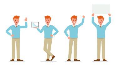 İş adamı karakter vektör dizaynı no46 'da çalışıyor