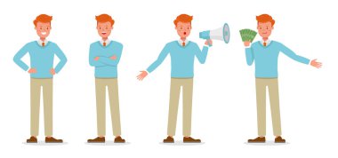 49 numaralı karakter vektör tasarımında çalışan işadamı