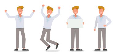 63 numaralı karakter vektör tasarımında çalışan işadamı