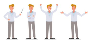 68 numaralı karakter vektör tasarımında çalışan işadamı