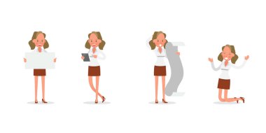 2 numaralı iş kadını karakter vektör tasarımı