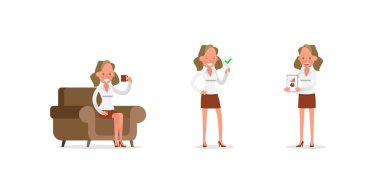 6 numaralı iş kadını karakter vektör tasarımı