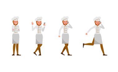 Şef kadın karakter vektör tasarımı. 2 numara.