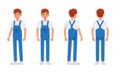 Personel karakter vektör tasarımı temizleniyor