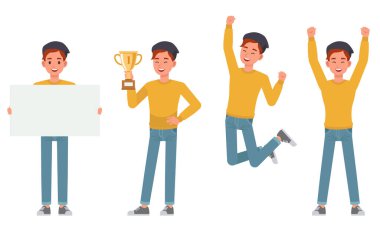 Erkek karakter vektör tasarımı. 4 numara.