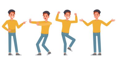 Erkek karakter vektör tasarımı. 5 numara.