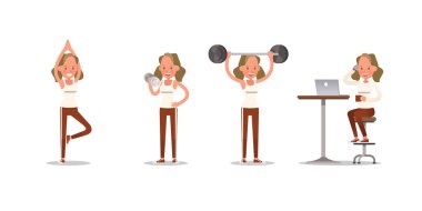 Genç kız yaşam tarzı karakter vektör dizaynı numara 5