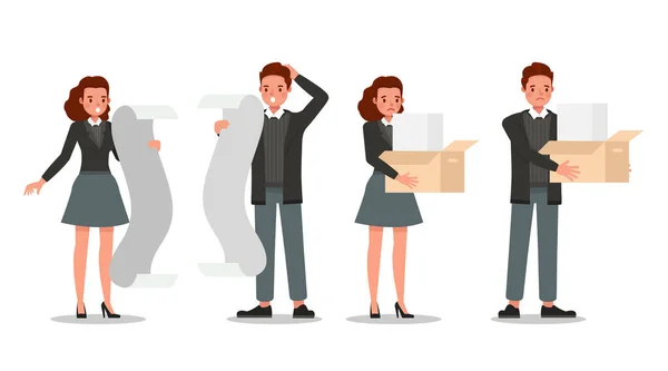 Business People Working Office Character Vector Design No39 — Vector de stock