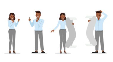 Ofis karakter vektör tasarımında çalışan iş adamları. 91 numara.