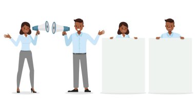 Ofis karakter vektör tasarımında çalışan iş adamları. 93 numara.