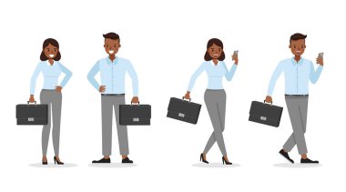 Ofis karakter vektör tasarımında çalışan iş adamları. 92 numara.