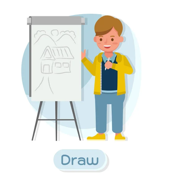 Diseño Vectores Caracteres Infantiles Presentación Varias Acciones Con Emociones Dibujar — Archivo Imágenes Vectoriales